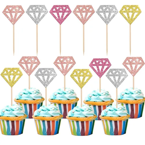 Miniatura 17 de 24 piezas de decoración para cupcakes con anillo de corazón, para despedida de soltera, bodas, compromisos, despedidas de soltera, suministros