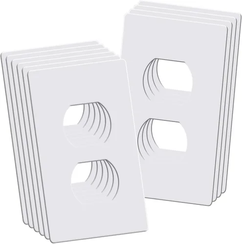 Miniatura 10 de Placas de Pared Decorativas sin Tornillos de 2 Interruptores, Cubiertas de Tomacorrientes Decorativas, Tamaño Estándar 4.68" x 4.74" Placa