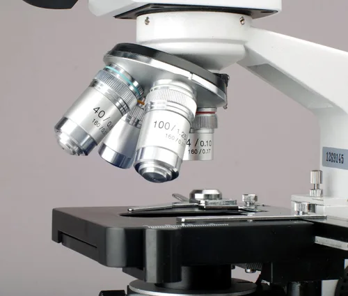 Miniatura 4 de AmScope Microscopio compuesto binocular de laboratorio 2500X LED w 3D-etapa, libro y conjunto de diapositivas en blanco