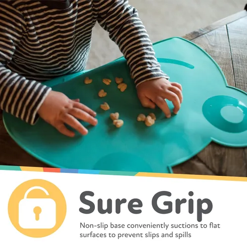 Miniatura 4 de Nuby Sure Grip Miracle Frog Mat con bolsa de alimentos - Placa de succión para niños pequeños - 6+ meses - Aqua Agua