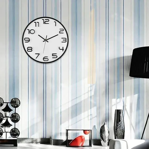 Miniatura 6 de WOOPHEN Reloj de pared silencioso de 12 pulgadas, funciona con pilas, reloj de pared de cuarzo de calidad, moderno, decorativo, para dormitorio