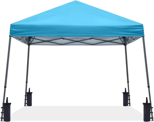 ABCCANOPY - Toldo autodesplegable y estable para exteriores, base de 10 x 10 pies, parte superior de 8 x 8 pies, color azul cielo