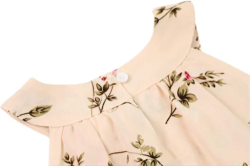 Miniatura 6 de Vestido hawaiano de verano para niñas, floral, cuello halter, hombros descubiertos, sin mangas, vestido de playa de 1 a 12 años