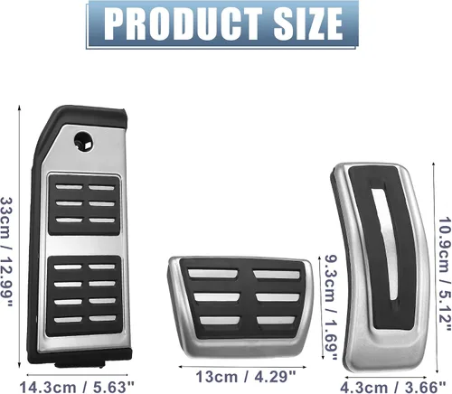Miniatura 4 de X AUTOHAUX 3 piezas de reposapiés de freno de gas para Audi Q7 Q8 2017 2018 2019 2020 2021 para Porsche Cayenne 2019-2021 almohadillas de pedales