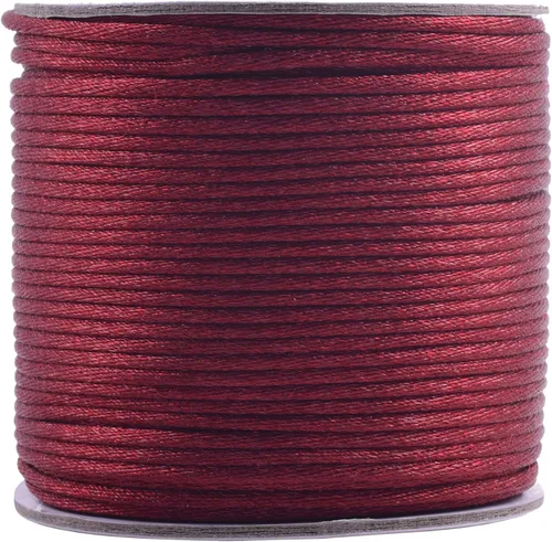 Miniatura 101 de KONMAY 80 Yardas 1.0mm Cordón Rattail de Nylon Satén Seda Trim Hilo para Cuentas para Nudos Chinos, Kumihimo, Trabajo con Cuentas, Macramé, 2-Azul