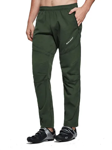 Miniatura 21 de baleaf Pantalones de forro polar para hombre, pantalones de ciclismo de invierno, ropa de bicicleta de montaña, equipo térmico para correr en clima