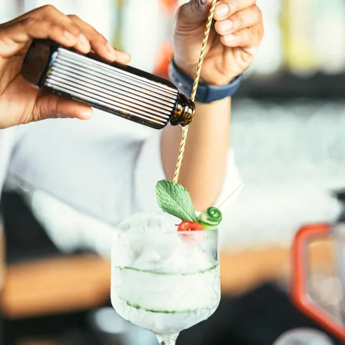 Miniatura 6 de Homestia Cuchara de cóctel dorada de acero inoxidable de 12 pulgadas con mango de oso elefante, perfecta para mezclar y colocar bebidas en tazas