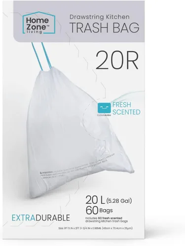 Miniatura 13 de Home Zone Living - Bolsas de basura de cocina de 8 galones con asas de cordón, diseño personalizado resistente para botes de basura de cocina Código