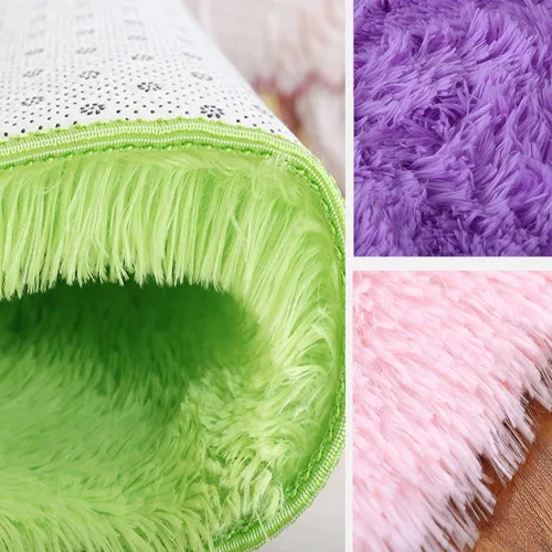 Miniatura 3 de Kekon Alfombra cuadrada moderna ultra suave para interior, esponjosa, antideslizante, sedosa, para sala de estar, dormitorio, habitación de niños