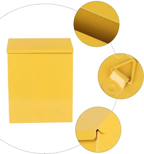 Miniatura 7 de jojofuny Buzón de pared grande de metal con cerradura para oficina, hogar, escuela, caja de sugerencias segura para montar en la pared, 11.41 x 8.46