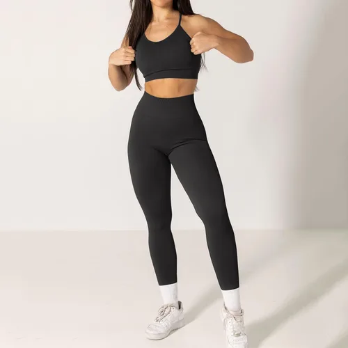 Miniatura 3 de RUUHEE Leggings de entrenamiento de contorno sin costuras para mujer, cintura alta, pantalones de yoga para gimnasio