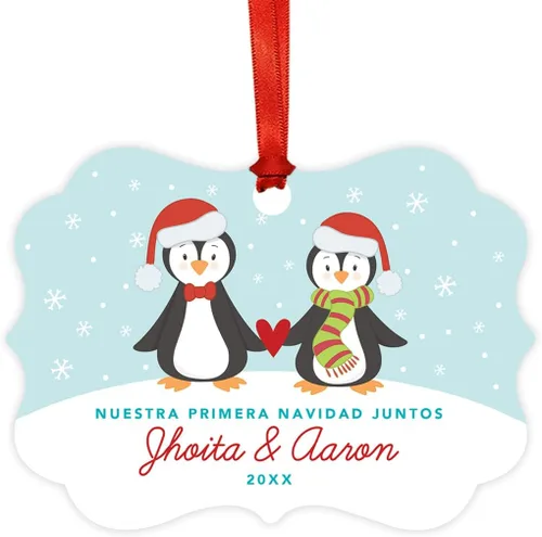 Miniatura 30 de Andaz Press Adorno de recuerdo de Navidad con marco de fantasía de familia española, Nuestra Primera Navidad Como UNA Familia De Tres 2024, Familia
