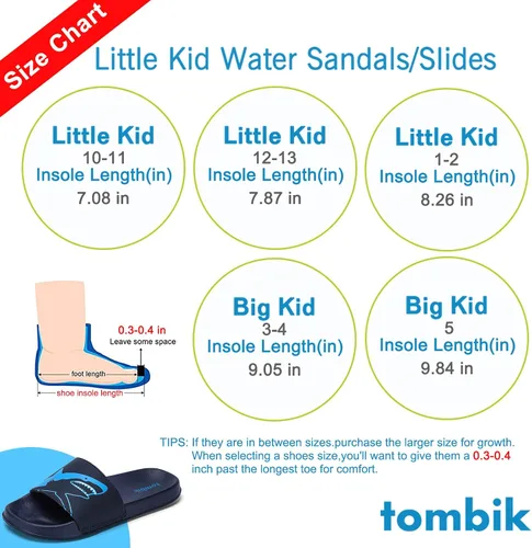 Miniatura 6 de tombik Sandalias de playa y piscina para niños y niñas Zapatos de agua para niños (niño pequeño o niño grande)