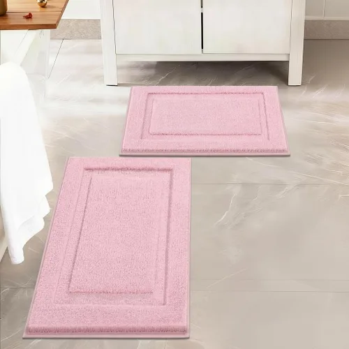 Miniatura 9 de SHACOS Juego de alfombras pequeñas de baño de 2 piezas con tapetes de baño en forma de U, tapetes de inodoro de 16x24 + 20x24 pulgadas, tapetes