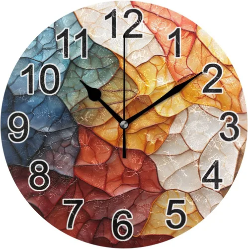 Miniatura 61 de Hummingbird - Reloj de pared de resorte redondo de 10 pulgadas, sin tictac, silencioso, funciona con pilas, reloj analógico atómico de cuarzo