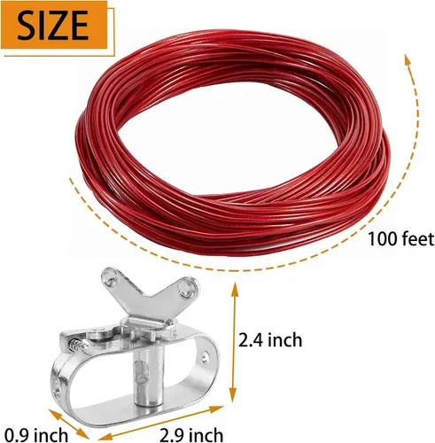 Miniatura 3 de Cable y cabrestante para cubierta de piscina, cable de cubierta de piscina resistente de 100 CW y trinquete para asegurar cubiertas de piscina sobre