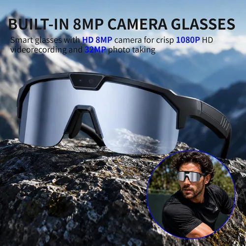 Miniatura 2 de Lentes inteligentes con inteligencia artificial con cámara, gafas de grabación de video con antivibración, gafas de sol inteligentes con Bluetooth