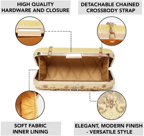 Miniatura 2 de Aheli Wedding Bridal Shimmer Sequence Handcrafted Evening Bag