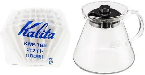 Miniatura 5 de Kalita Wave Paper - Filtros de café I de tamaño más grande 185 I 100 unidades, especialmente para verter sobre gotero, hice en Japón, grande, blanco