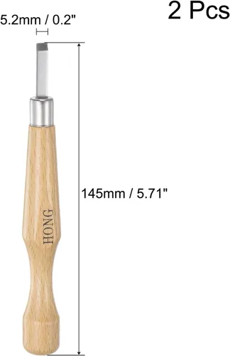 Miniatura 2 de uxcell Cuchillo de tallado de madera, cinceles, 0.205 in 50# acero al carbono medio plano esculpir Graver para bricolaje, manualidades, escultura