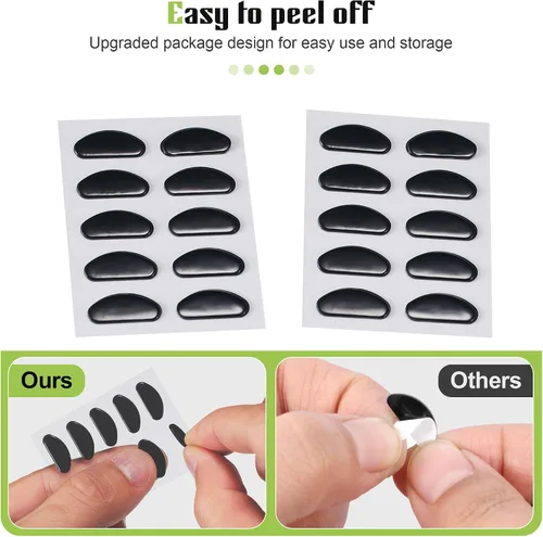Miniatura 3 de Almohadillas para la nariz para gafas, diseño ultrafino de 0.051 pulgadas, almohadillas antideslizantes para la nariz con respaldo súper pegajoso