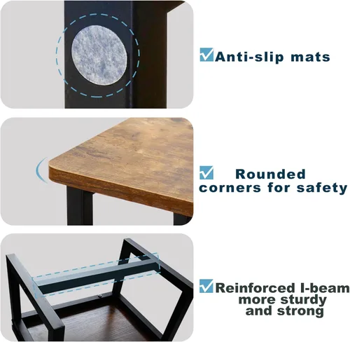 Miniatura 5 de Taburete de Paso para Adultos y Niños, Soporta hasta 227 kg, 3 en 1 Taburete de Madera Resistente de 2 Escalones para Cocina/Baño/Camas Altas, Marco