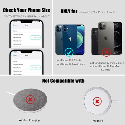 Miniatura 7 de Nvollnoe Funda para iPhone 12/12 Pro con Portarjetas [Almacena 5 Tarjetas] Funda Cartera de Doble Capa Resistente de Servicio Pesado a Prueba