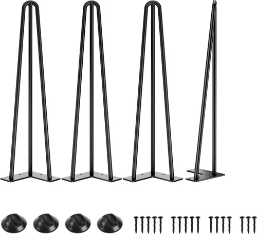 Miniatura 15 de SMARTSTANDARD Patas de mesa de horquilla de 6 pulgadas, 1/2 pulgadas de diámetro, 3 varillas de metal, proyectos de bricolaje para mesitas de noche