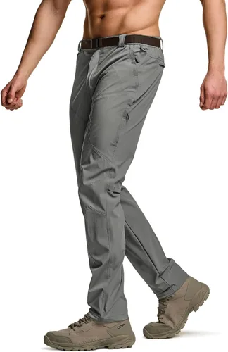 CQR - Pantalones de senderismo para hombre, impermeables, para usar al aire libre, ligeros, elásticos, de tipo cargo, corte recto, de trabajo, FPU