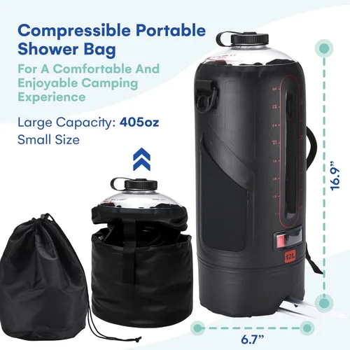 Miniatura 3 de HappyPo Ducha de camping - Bomba de ducha solar portátil para acampar