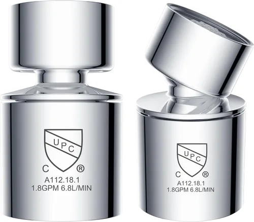 Miniatura 9 de Hibbent Aireador de grifo certificado NSF/ANSI/CAN 61, certificación CUPC Aireador de fregadero de cocina giratorio de 360°, cabezal de grifo Cromo