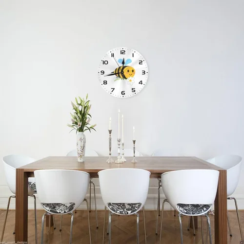 Miniatura 3 de Bee - Reloj de pared para niños, 10 pulgadas, silencioso, sin tictac, fácil de leer, reloj de pared para niños y niñas, decorativo para habitación