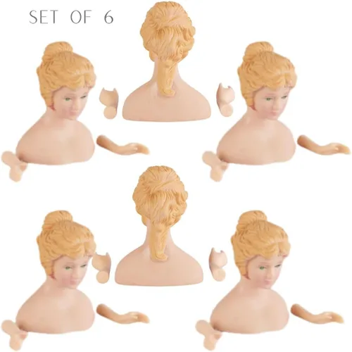Miniatura 2 de Factory Direct Craft - Juego de 6 adornos de vinilo de cabello rubio con cabeza y brazos para muñecas, adornos de árbol de ángel, adornos de Navidad