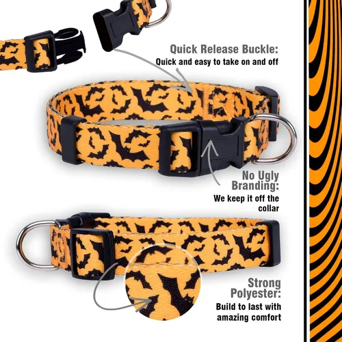 Miniatura 4 de Native Pup Collar de perro de Halloween (grande, murciélagos)