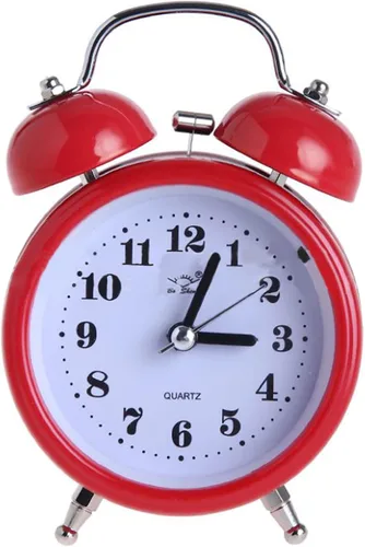 Miniatura 8 de Reloj despertador de plástico con forma de corazón pequeño de 3 pulgadas con forma de corazón duro, silencioso, analógico, de cuarzo, para Rojo