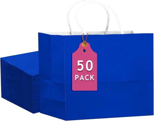 Miniatura 27 de qiqee Paquete de 50 bolsas de regalo de papel negro con asas a granel 13"x10.3"x4.6" bolsas de favor para fiestas de tamaño grande múltiples usos
