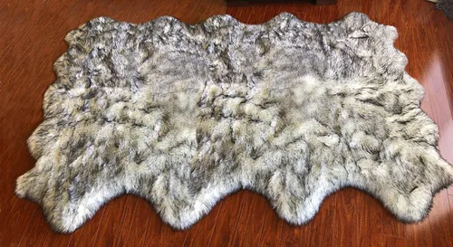 Miniatura 17 de LAMBZY Alfombra sintética de piel de oveja auténtica, con textura inferior gruesa, fuerte, fácil de lavar, resistente a las manchas, perfecta