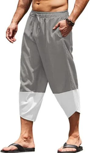 Miniatura 2 de Patchwork Pants for Men Comfy Loose Fit Capri Pant Stylish Quick Dry Fall Sweatpants Sport Gym Workout Joggers Jeans