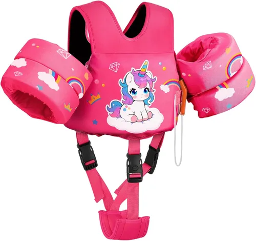 Miniatura 24 de MoKo - Chaleco de natación para niños pequeños de 6.8 a 25.4 kg, con alas de natación para charco, con correa para la entrepierna, alas de natación