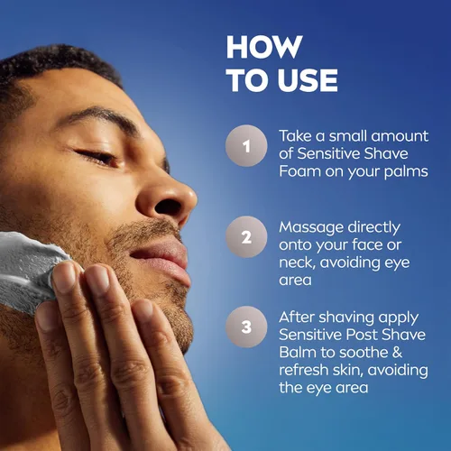 Miniatura 8 de NIVEA MEN - Espuma de afeitado sensible con vitamina E, extractos calmantes de manzanilla y hamamelis, paquete de 6 latas de 7 onzas