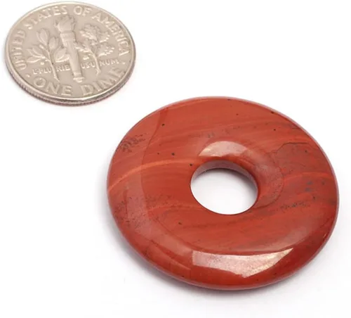 Miniatura 38 de JOE FOREMAN Anillo de cuarzo amatista natural de 1.181 in con colgante de donas circulares para hacer joyas, 1 unidad, Piedra
