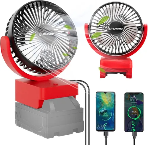 Miniatura 15 de Uniqwamo Ventilador Nebulizador Portátil Compatible con Batería de 18V de Makita (Sin Batería) o Alimentado por USB, Ventilador de Enfriamiento