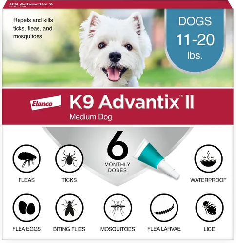 Miniatura 13 de K9 Advantix II Tratamiento y prevención recomendado por veterinarios para pulgas, garrapatas y mosquitos para perros medianos Perros 11-20 libras