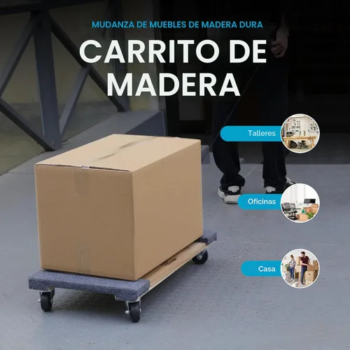 Miniatura 2 de SIMPLI-MAGIC 79545 - Carrito móvil para muebles de madera dura de 30 pulgadas x 18 pulgadas, capacidad de 1,320 libras, 4 ruedas giratorias