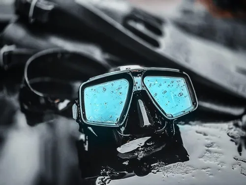 Miniatura 3 de ATACLETE Máscara de buceo de doble lente de bajo volumen para buceo, esnórquel y entrenamiento militar subacuático, diseño de perfil bajo