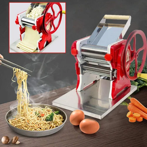 Miniatura 5 de TFCFL Máquina manual de prensa de fideos de acero inoxidable con ancho de fideos de 0.118 in de ancho ajustable y colgador de fideos