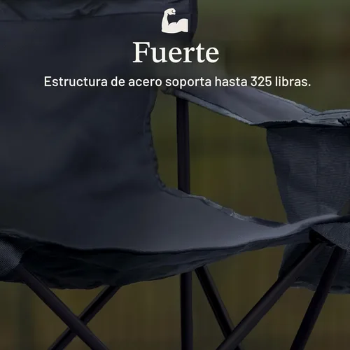 Miniatura 4 de Coleman Portable Camping Chair with 4-Can Cooler, Cushioned Seat & Back with Side Pockets & Cup Holder, Carry Bag Included, Great for Camping, Negro