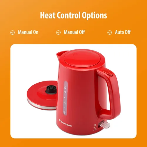 Miniatura 5 de Toastmaster Hervidor eléctrico de 1,7 litros, hervidor de té y café, calentador de agua eléctrico, calentador de agua inalámbrico, caldera de agua