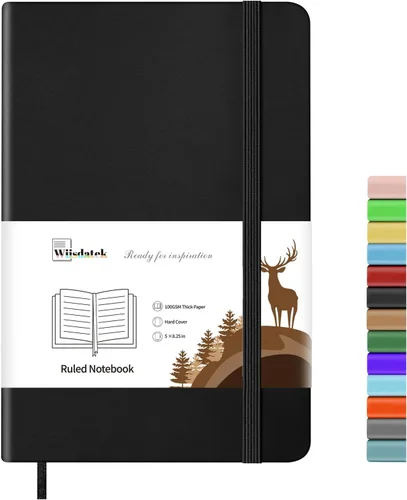 Diario para cuaderno, tapa dura de cuero con líneas, papel grueso de 100 grms. con bolsillo interior para escribir, tomar notas, oficina, escuela, 5