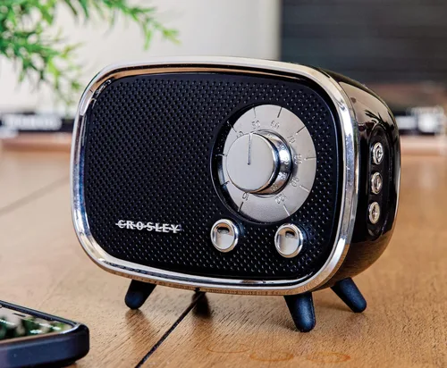 Miniatura 2 de Altavoz Crosley CR3039A-BK Rondo Retro portátil recargable con Bluetooth, color negro